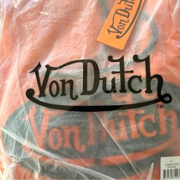 Von Dutch Original Unisex Orange/Black Raised Logo Hoodie/Pullover | NEW/NWT!!🔥 - Picture 7 of 10